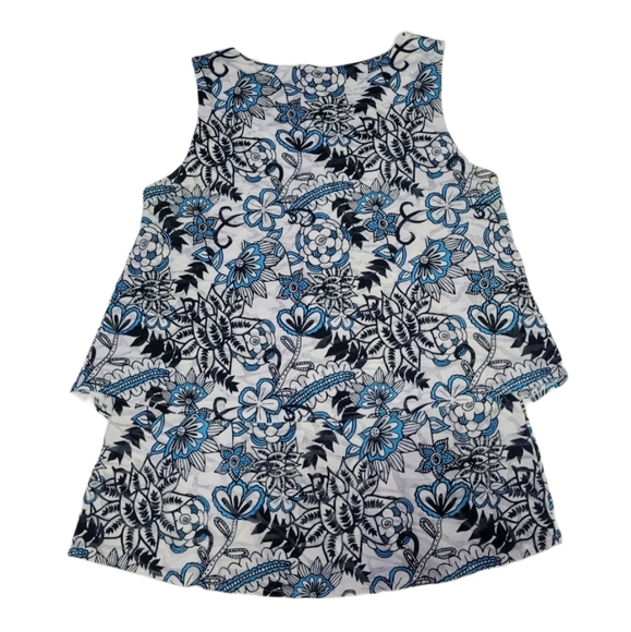 Lulu B Women's Size Small Pullover Swing Tank  Layered with Floral Overlay - Picture 2 of 10